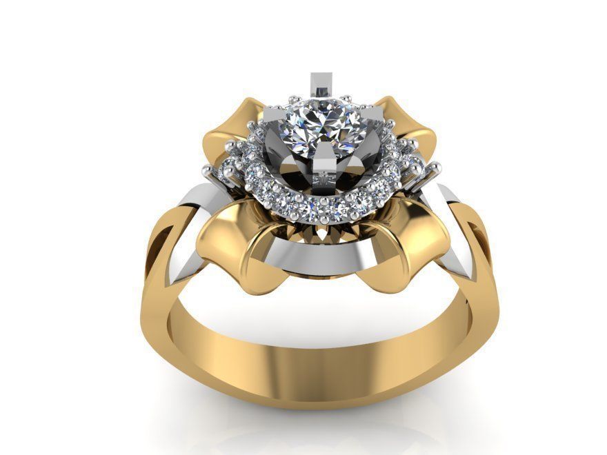 Round Diamond Ring Pendant Set 2405 3D print model_6