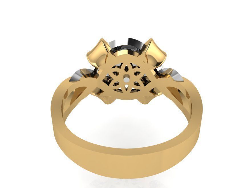 Round Diamond Ring Pendant Set 2405 3D print model_7