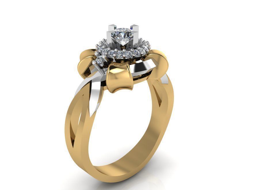 Round Diamond Ring Pendant Set 2405 3D print model_5