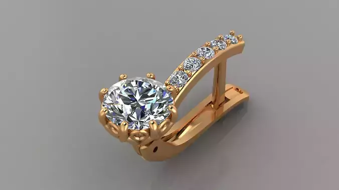 Jewelry earrings with diamonds 3D print model