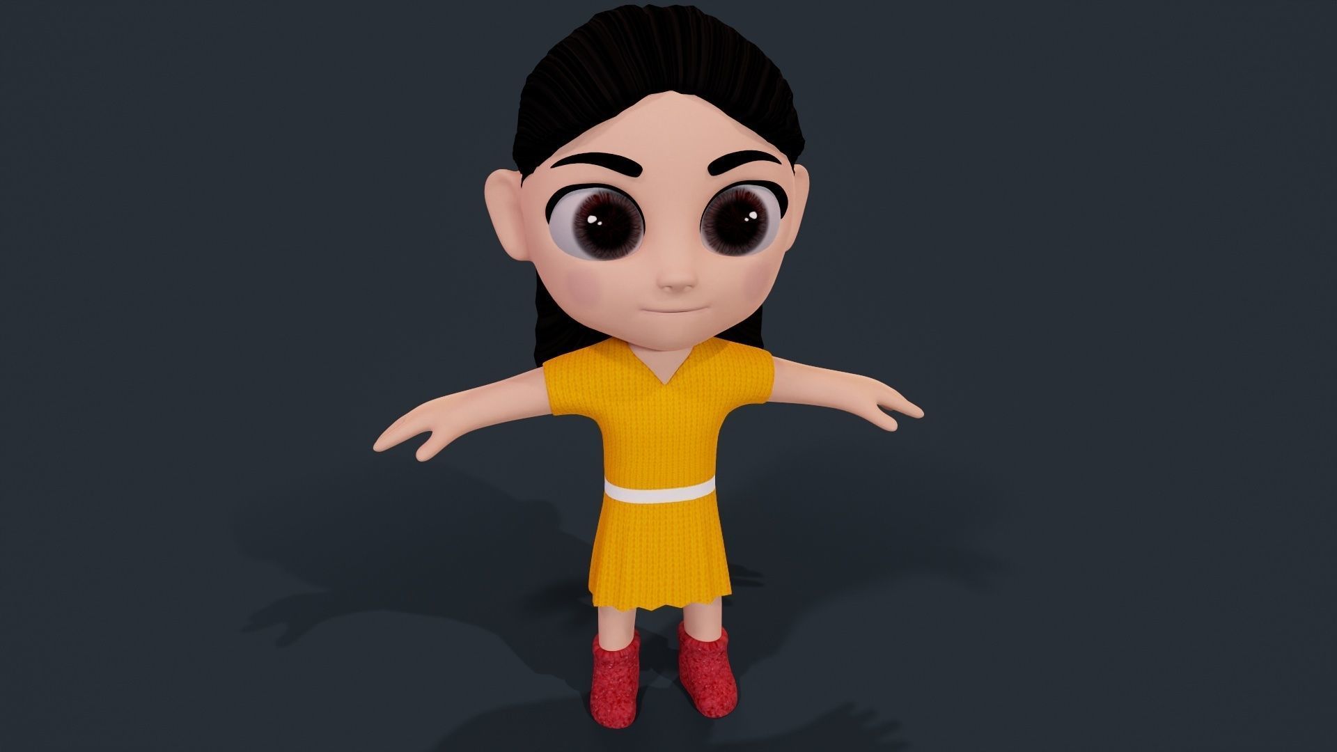 3d Girl Low-poly 3D model_4
