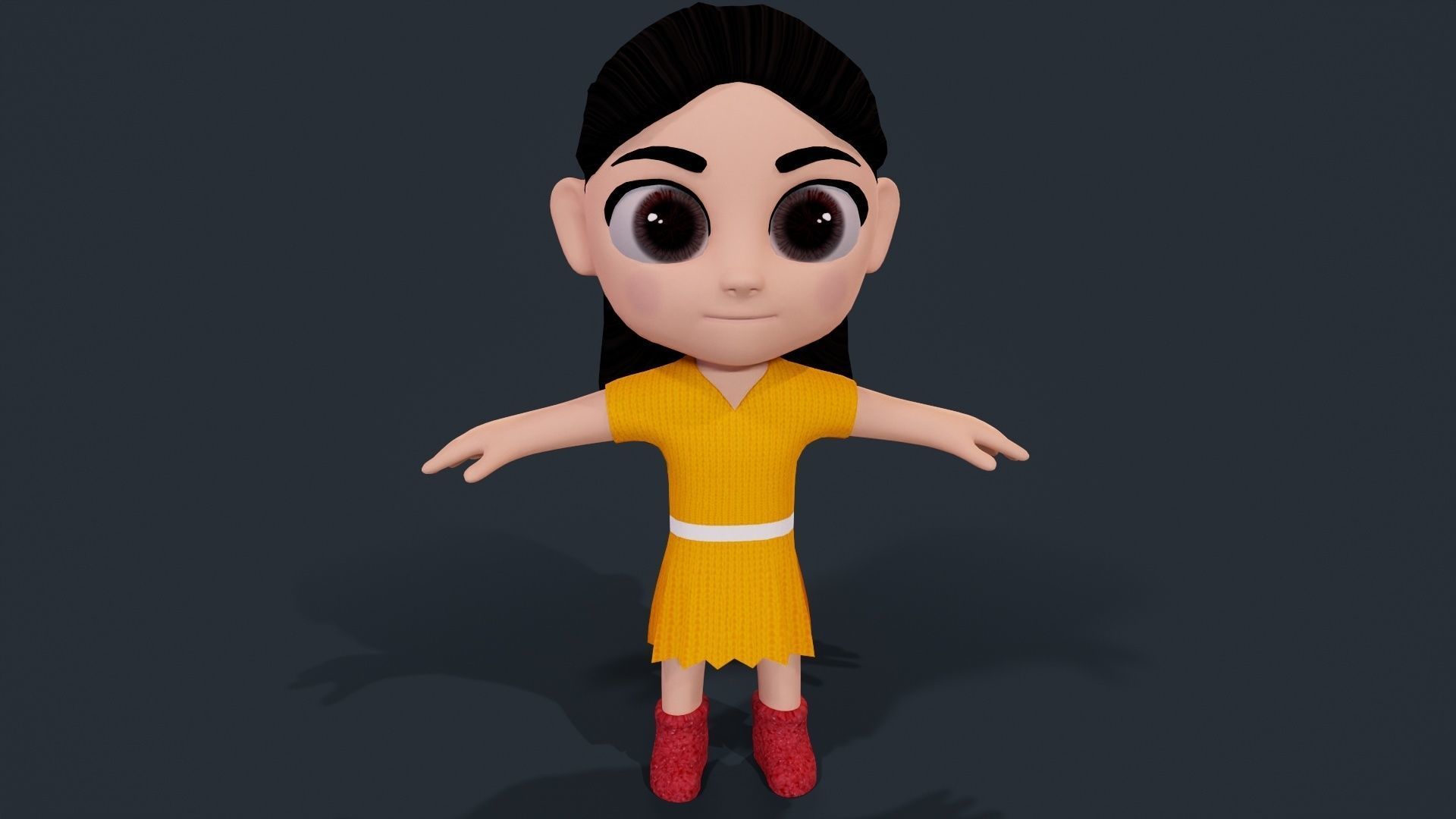 3d Girl Low-poly 3D model_1