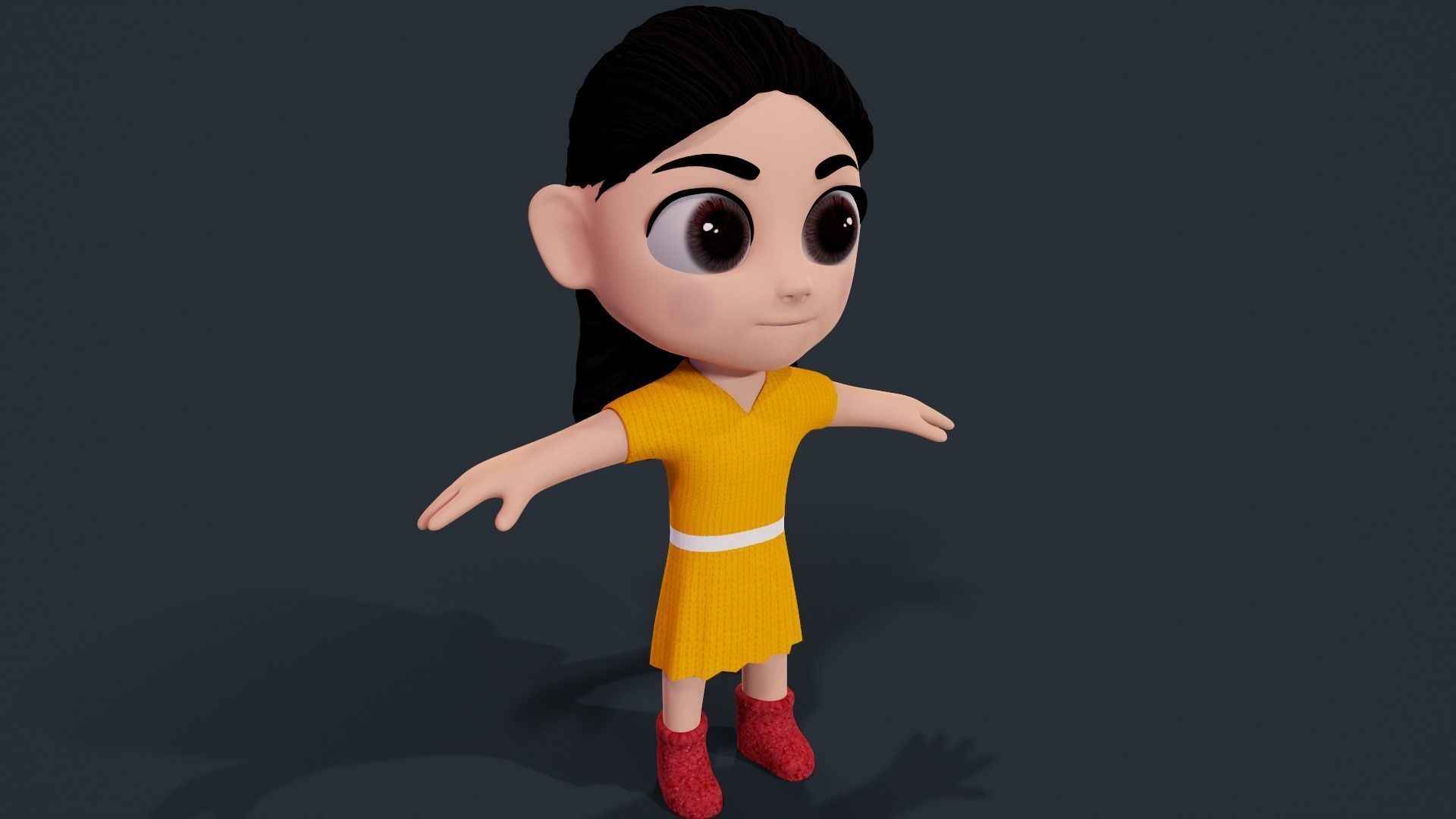 3d Girl Low-poly 3D model_5