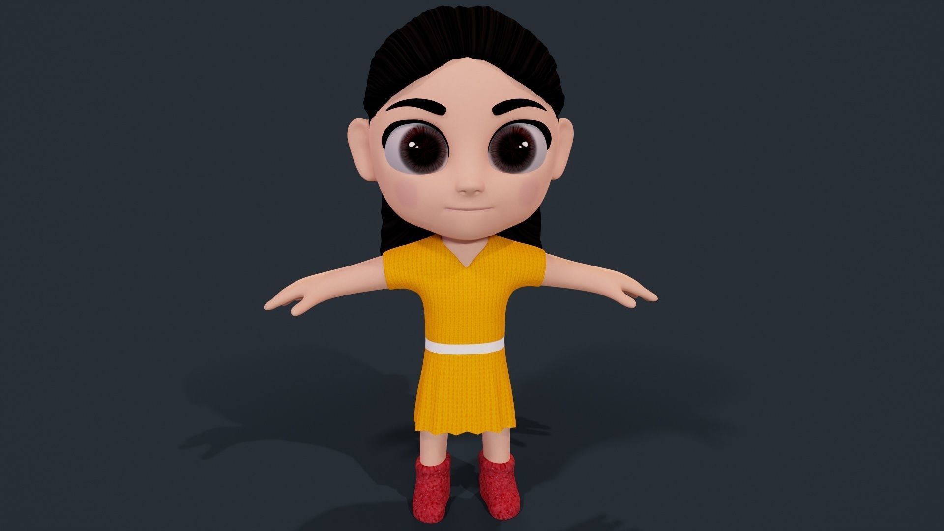 3d Girl Low-poly 3D model_3