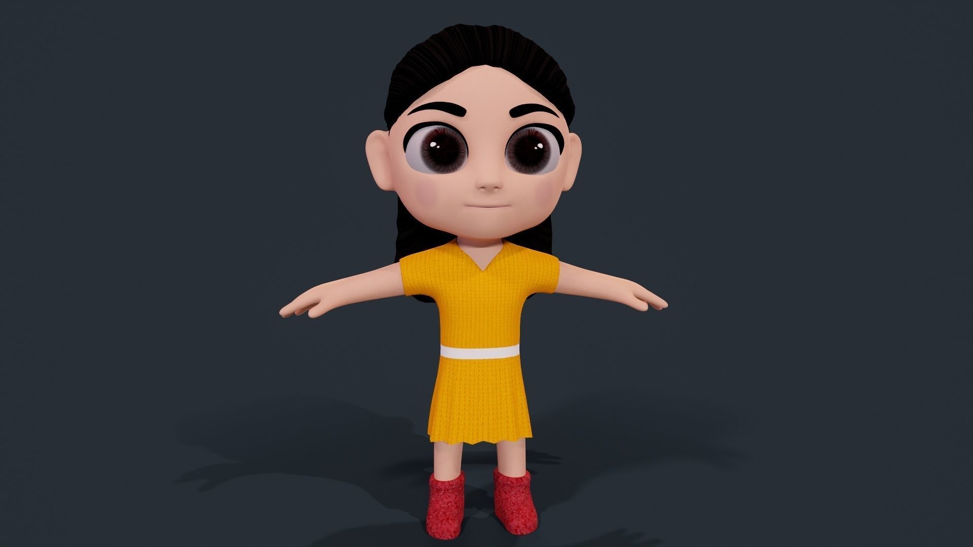 3d Girl Low-poly 3D model_6