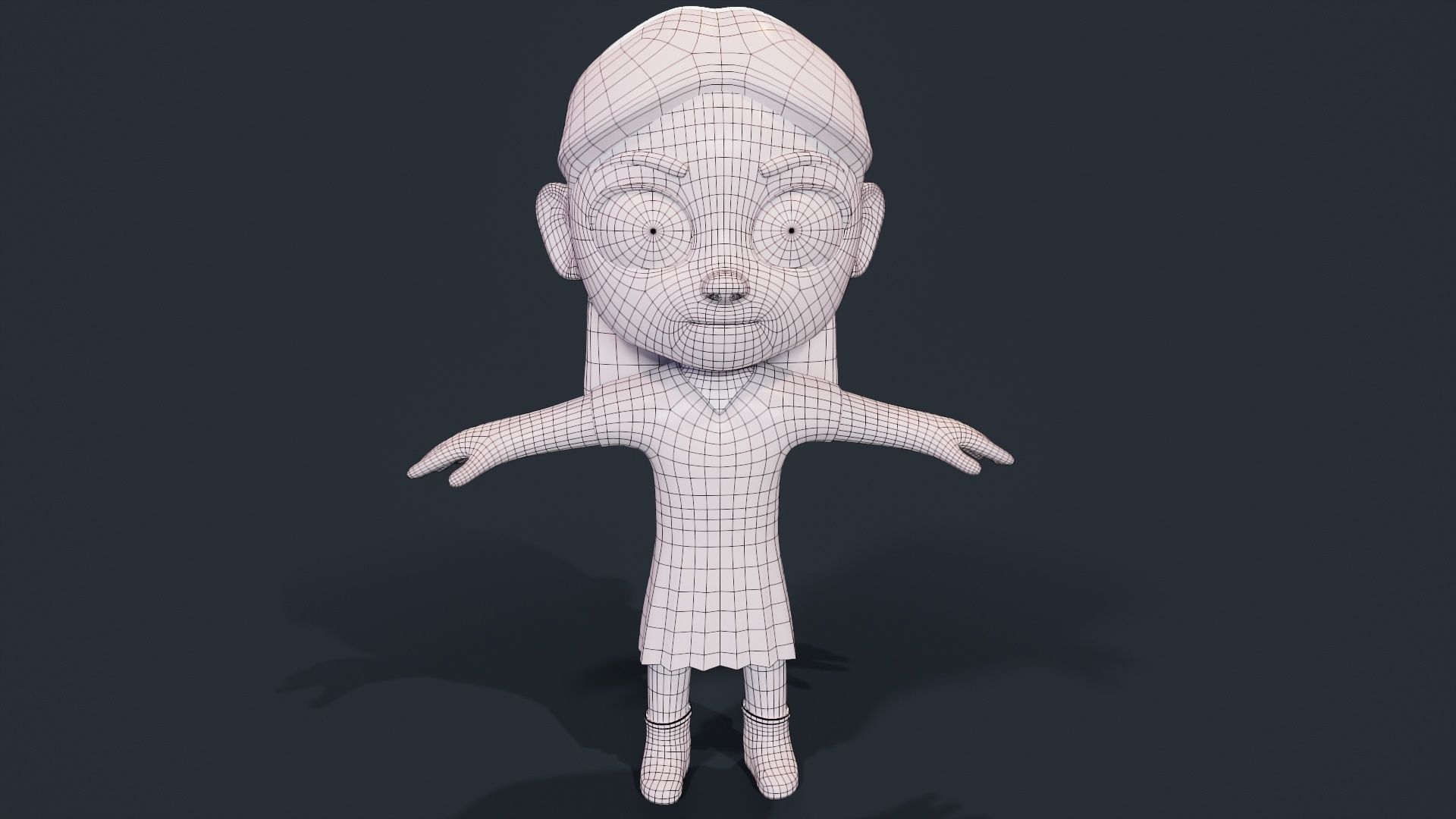 3d Girl Low-poly 3D model_7