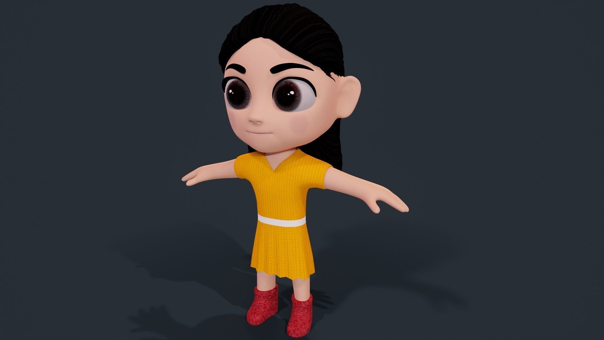 3d Girl Low-poly 3D model_2