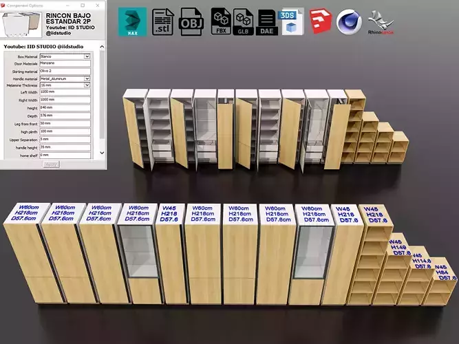 Kitchens and closets library of dynamic blocks Kitchen cabinet