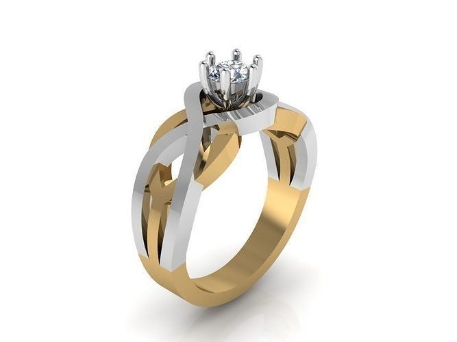 Peg Setting Twisted Ring 2417 3D print model