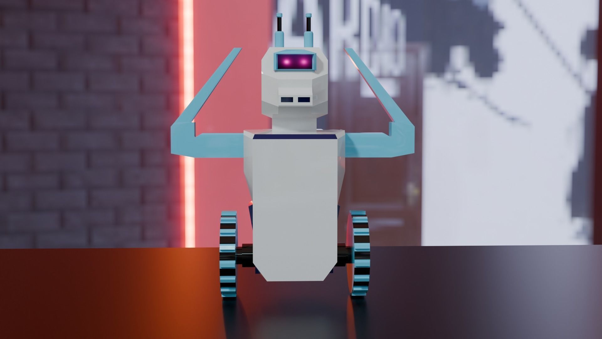 Robo 3D Model - Blender Cycles Render Free low-poly 3D model_1