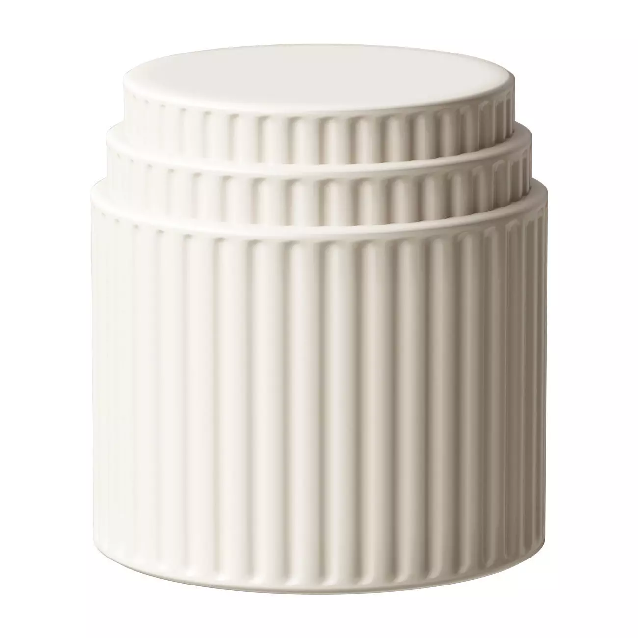 Kolos TS 08 Side Table  Glazed Cream Ceramic 3D model_0