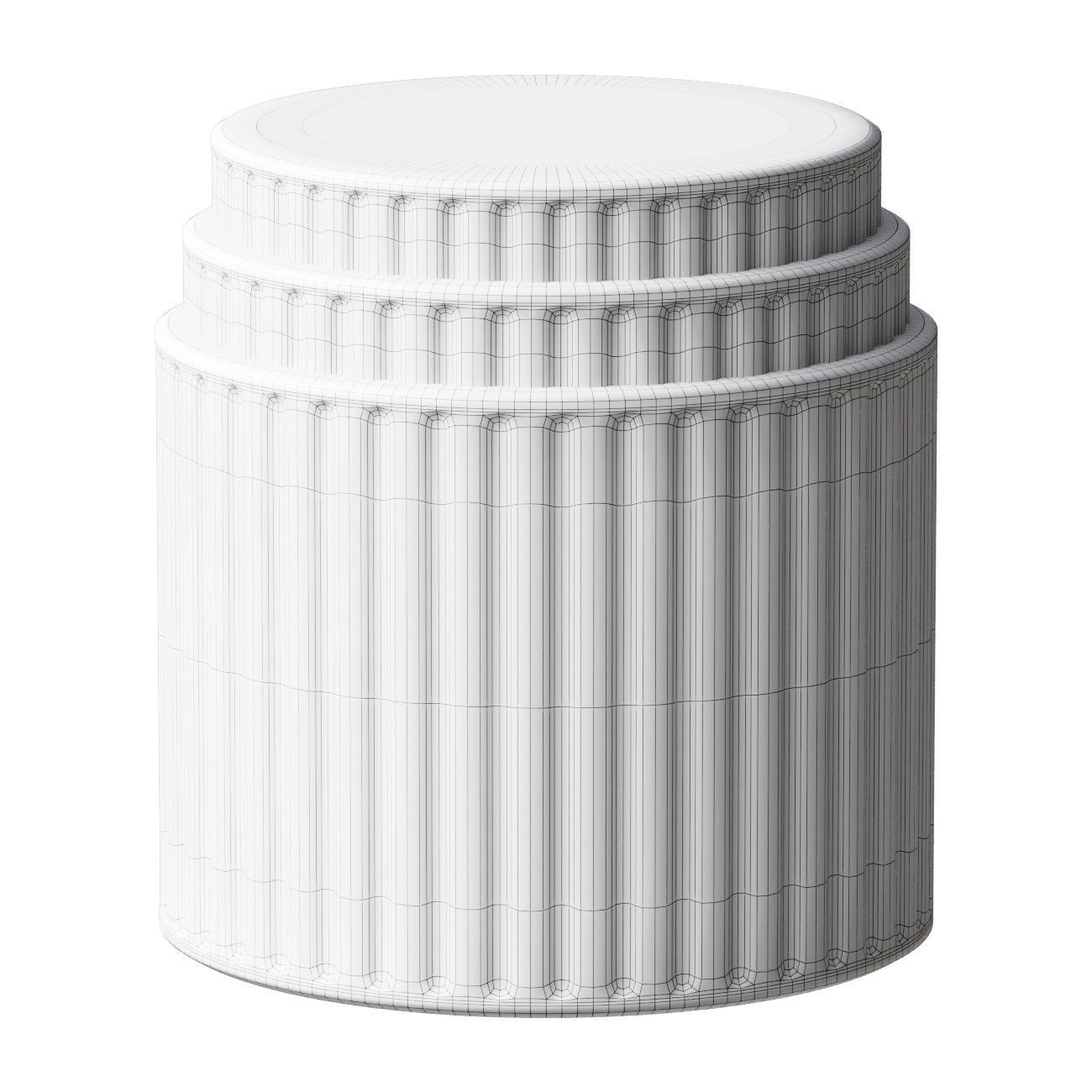 Kolos TS 08 Side Table  Glazed Cream Ceramic 3D model_1