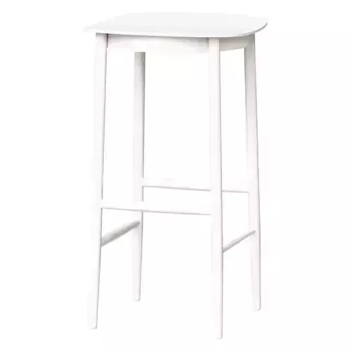 Figurine Barstool  White Stained Oak