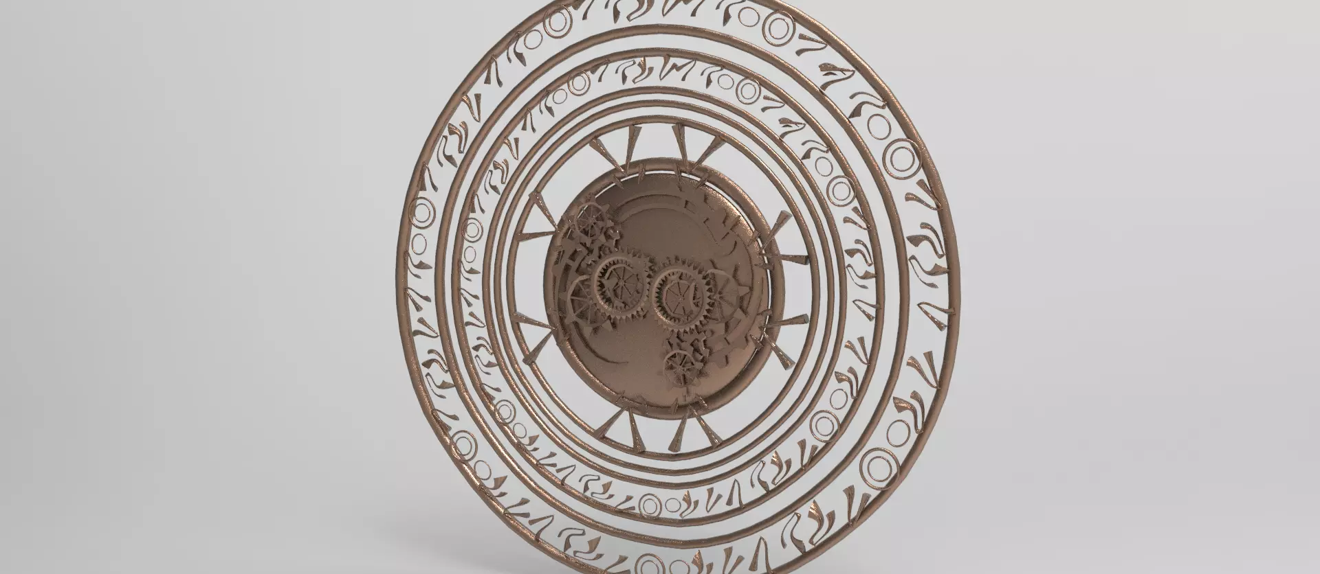 Steampunk Clockwork pattern Low-poly 3D model