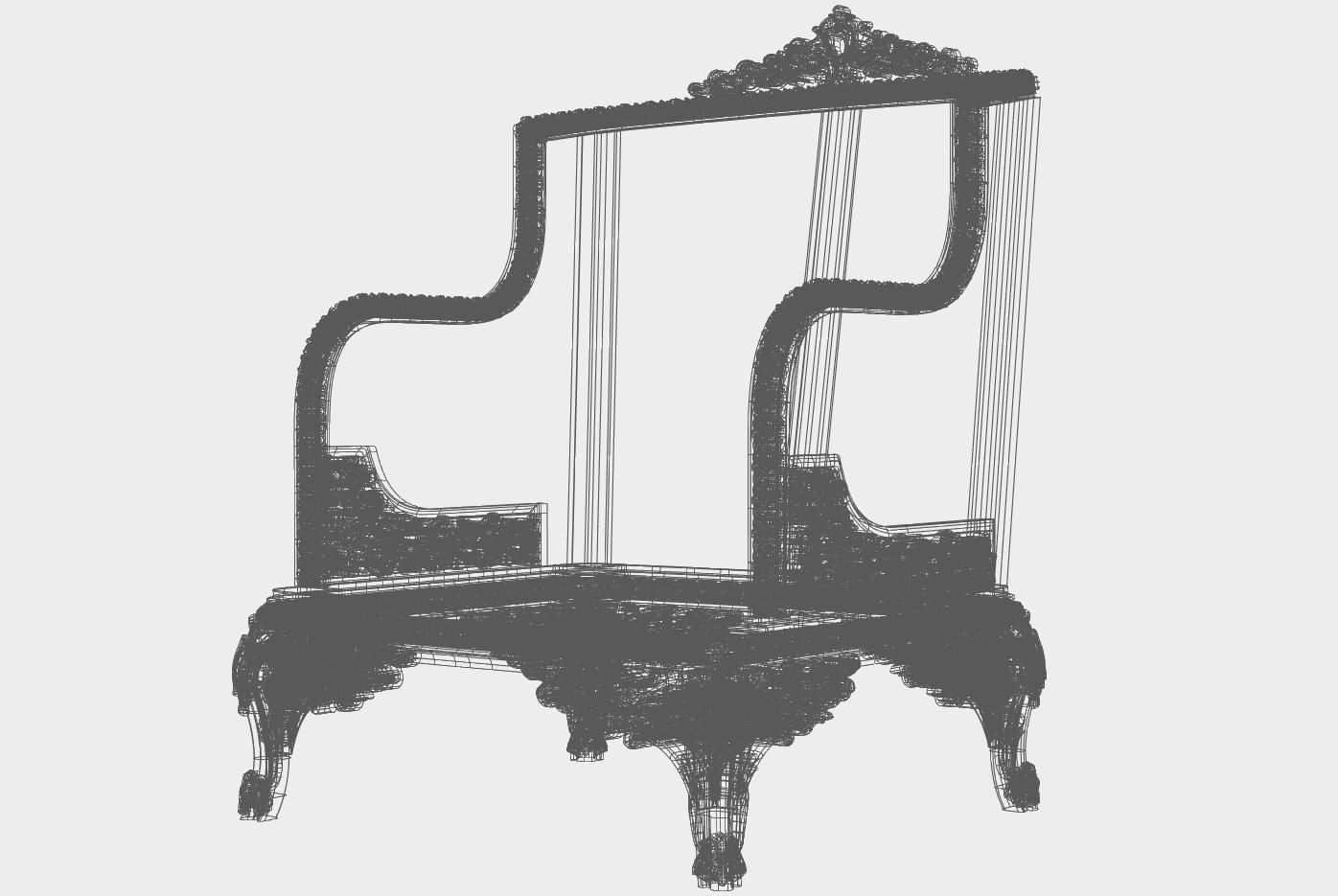 Carved single sofa for cnc 20 3D model_5