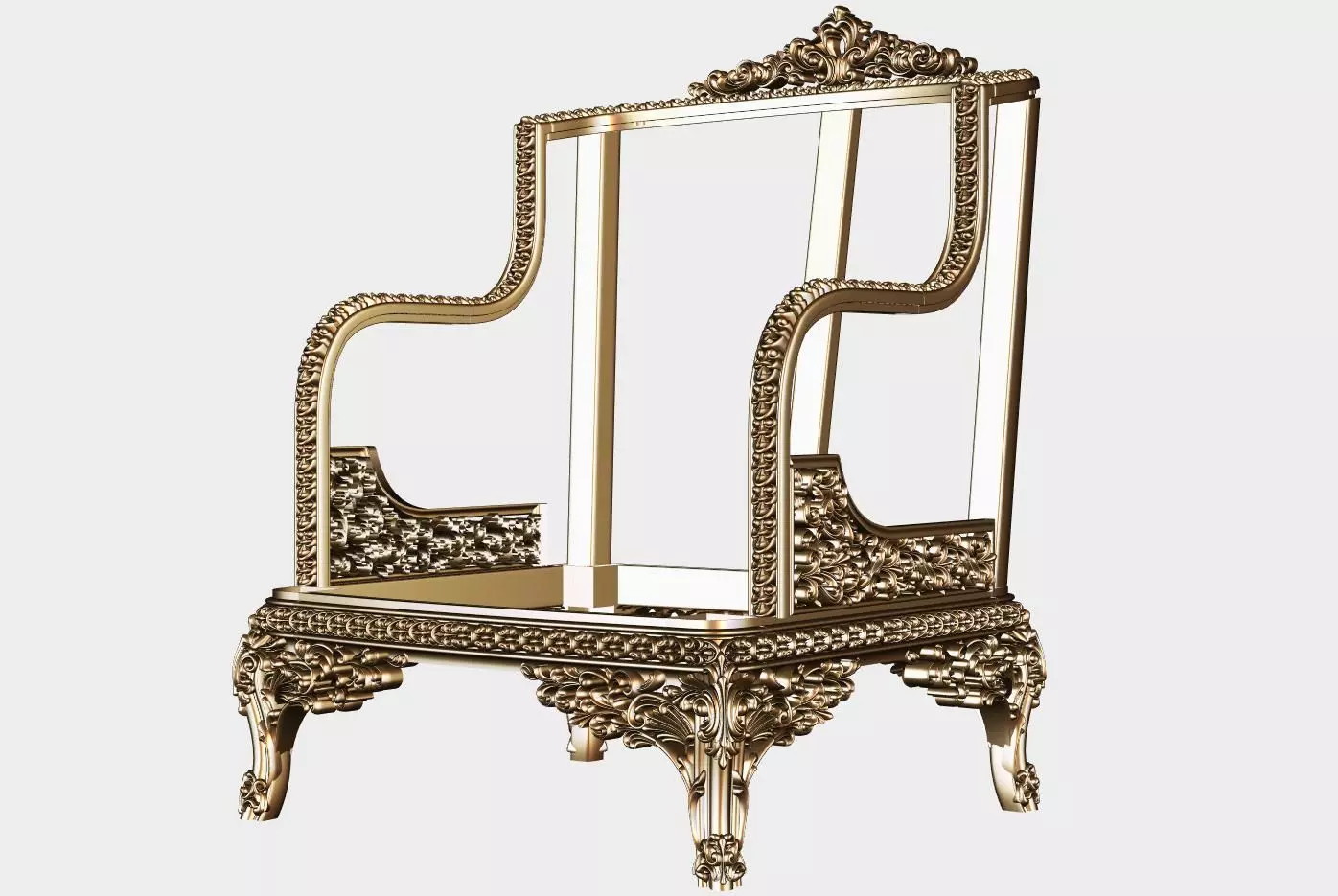 Carved single sofa for cnc 20 3D model_0