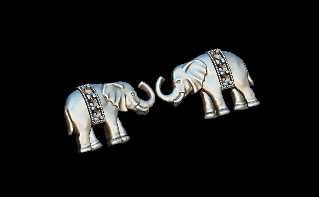 Elephant  earring 3D print model_6