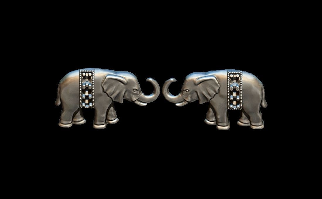 Elephant  earring 3D print model_4