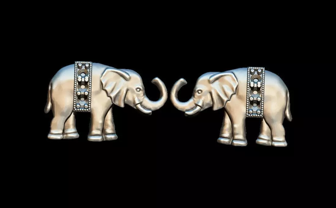 Elephant  earring 3D print model_0