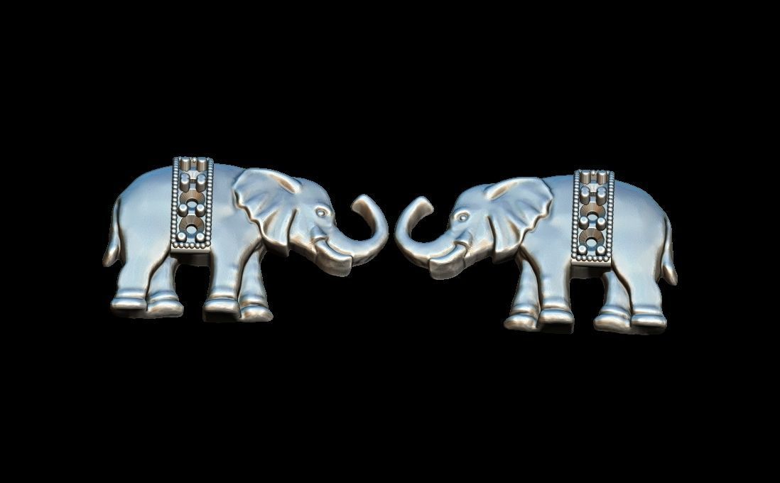 Elephant  earring 3D print model_1