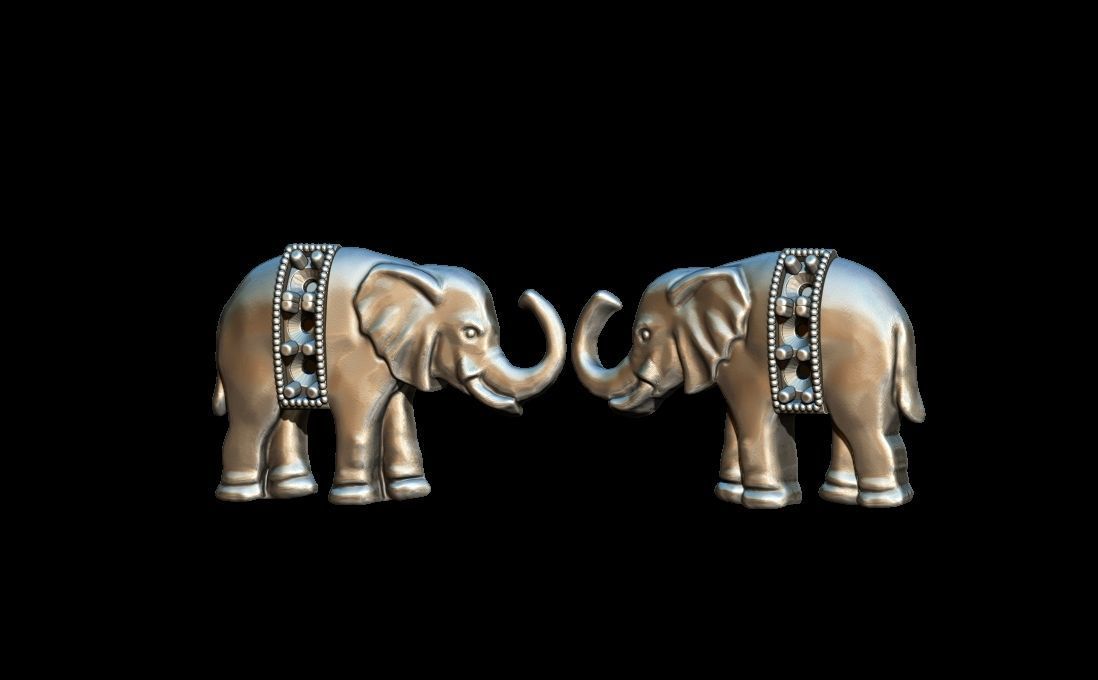 Elephant  earring 3D print model_2