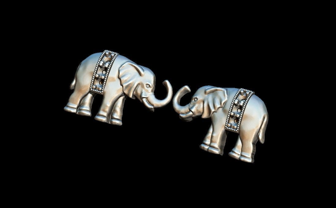 Elephant  earring 3D print model_5