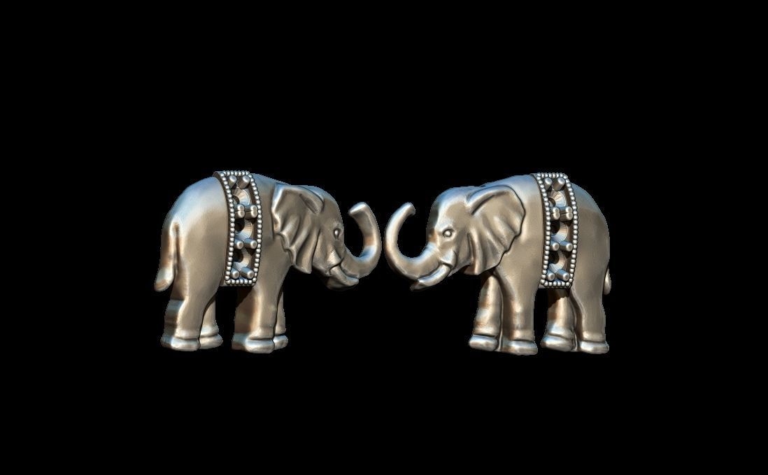 Elephant  earring 3D print model_3