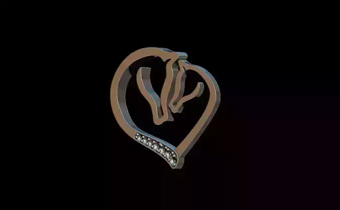  silhouette horses pendant