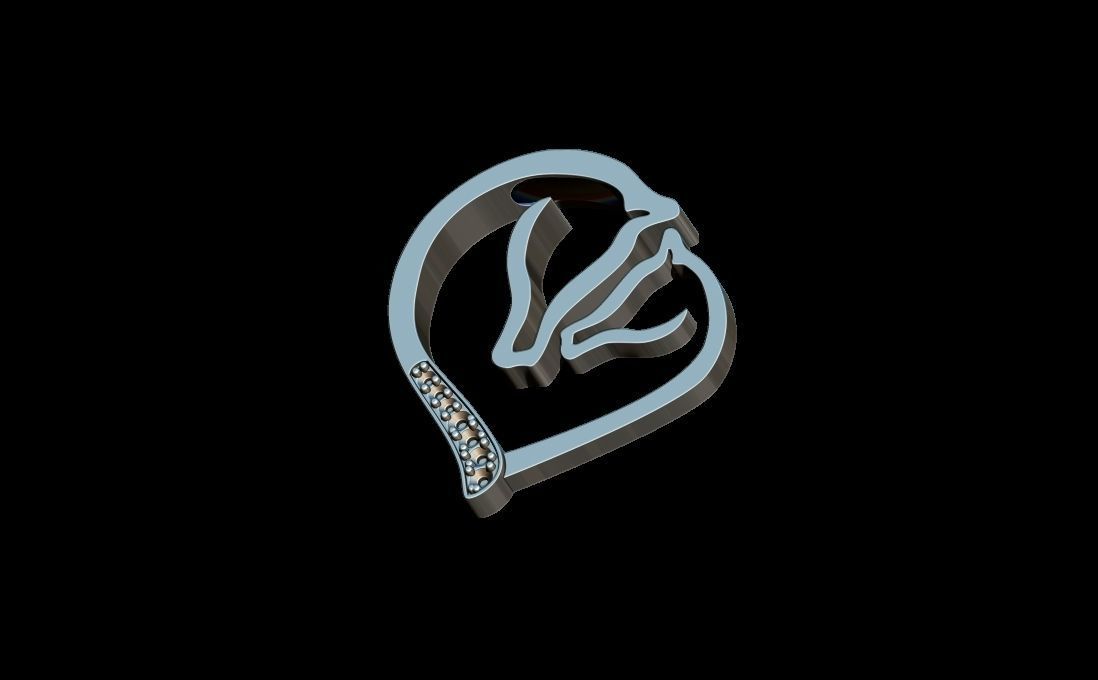  silhouette horses pendant 3D print model_2