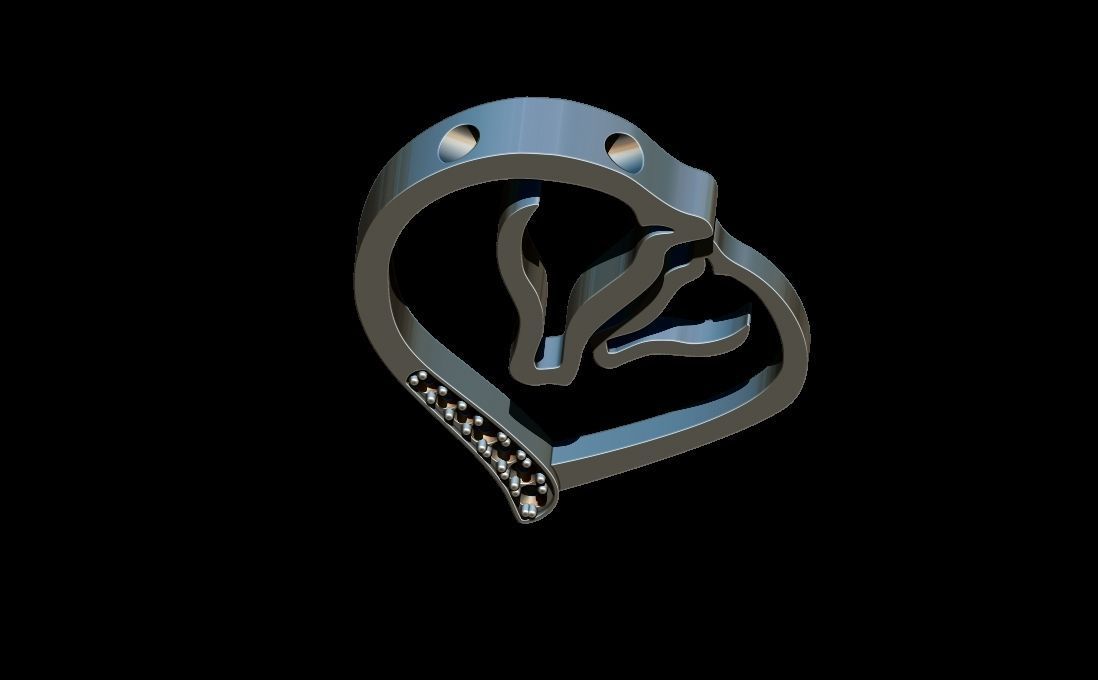  silhouette horses pendant 3D print model_5