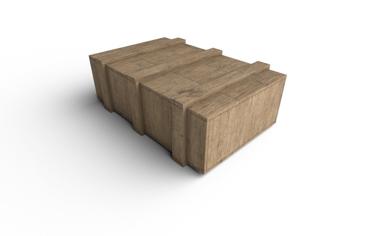 Wooden Crate M20 Low-poly 3D model_3