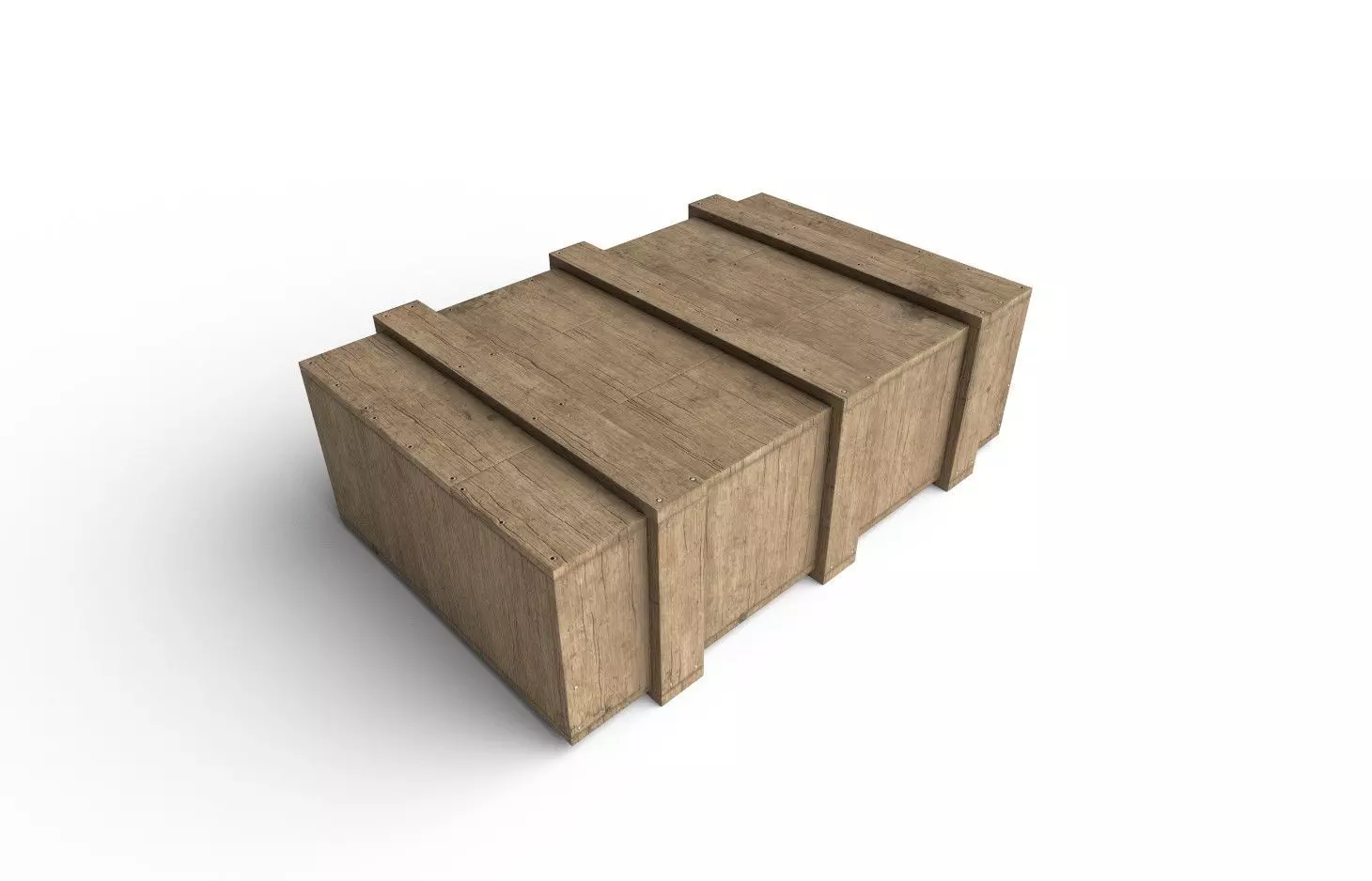 Wooden Crate M20 Low-poly 3D model_0