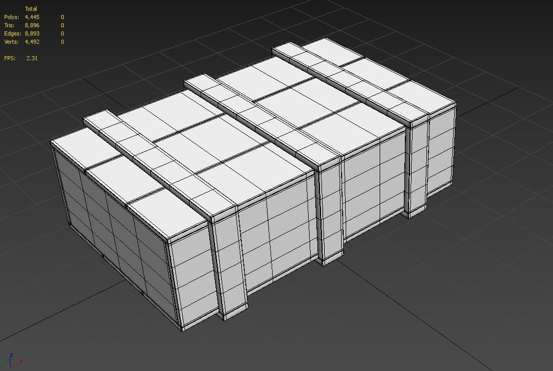 Wooden Crate M20 Low-poly 3D model_1