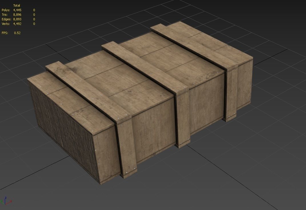 Wooden Crate M20 Low-poly 3D model_6
