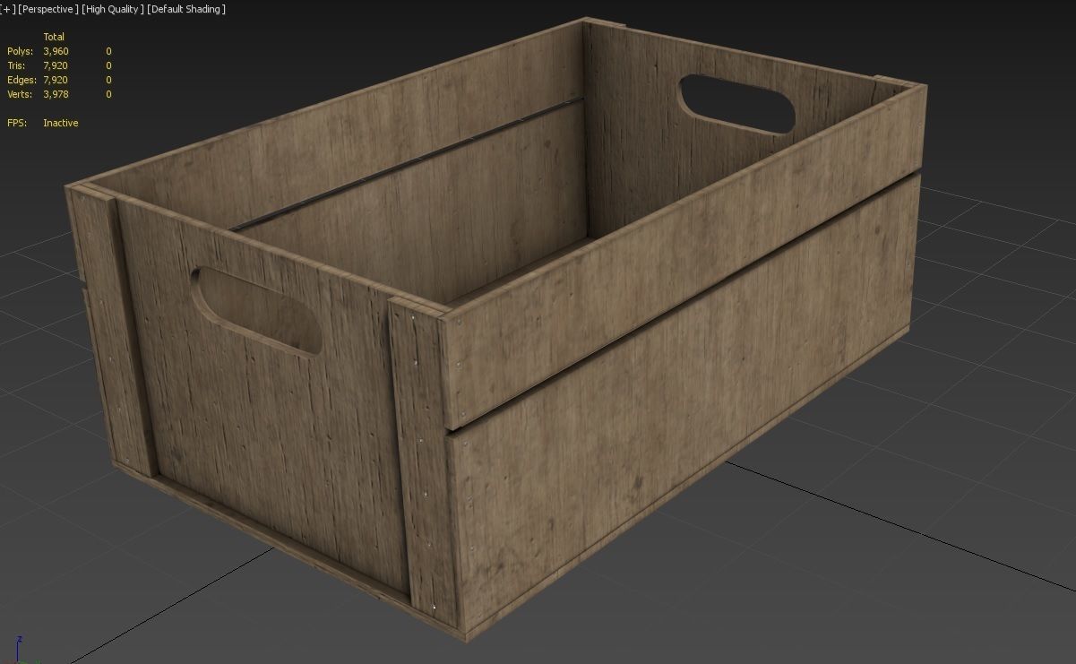 Wooden Crate M19 Low-poly 3D model_7