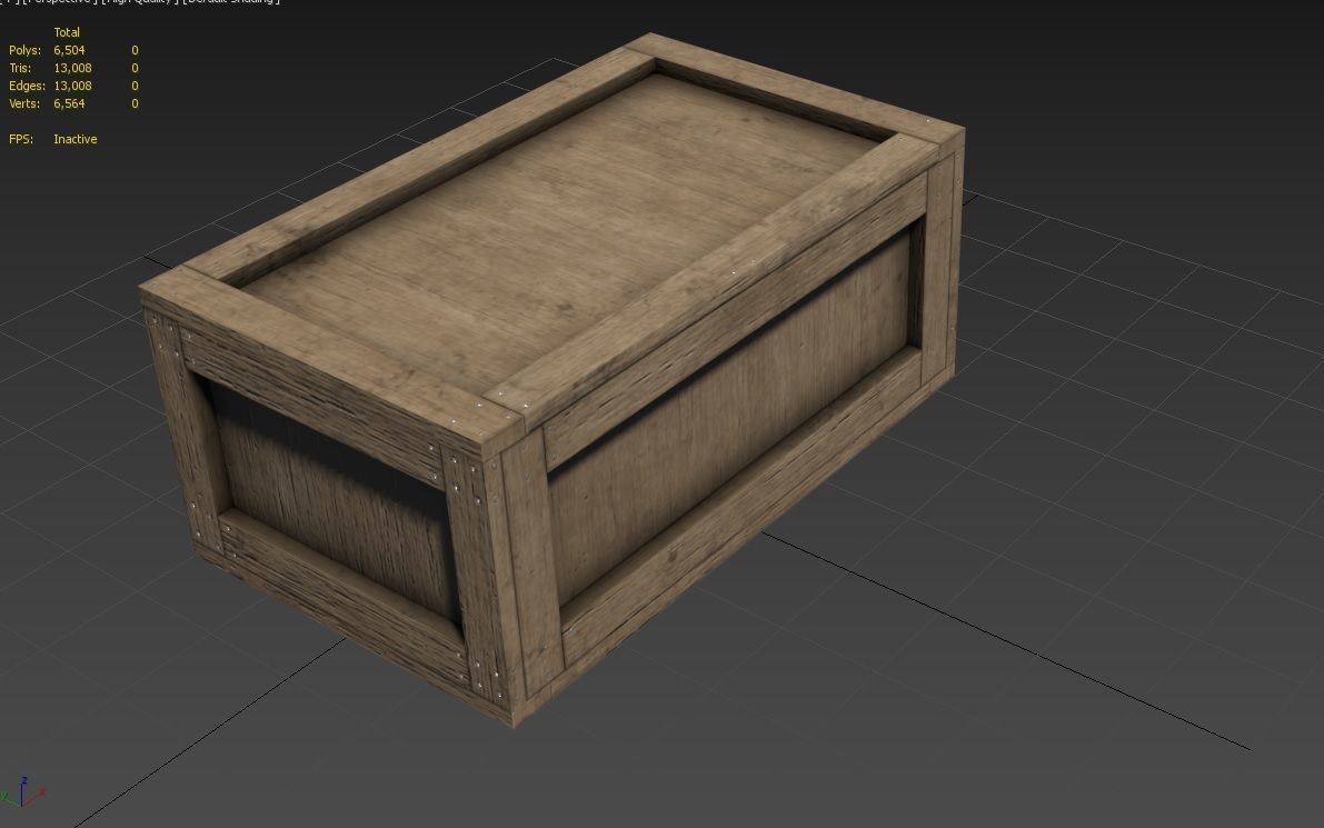Wooden Crate M17 Low-poly 3D model_2