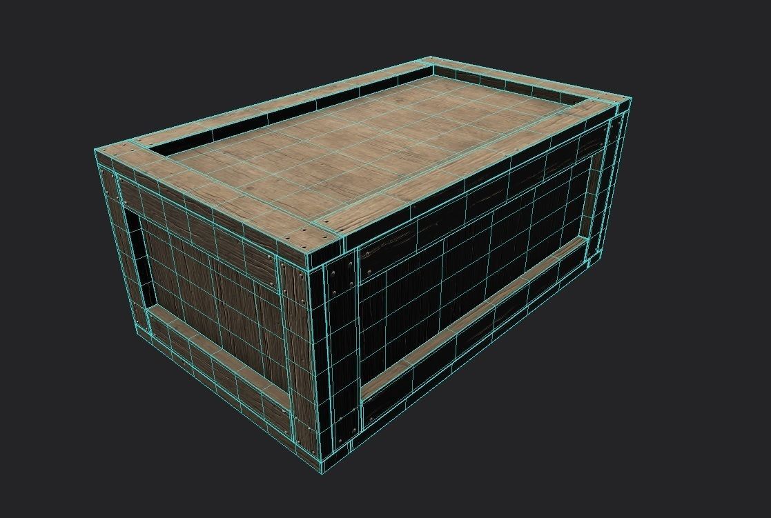 Wooden Crate M17 Low-poly 3D model_1
