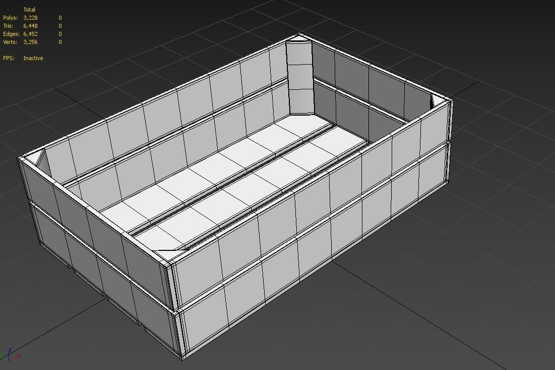 Wooden Crate M16 Low-poly 3D model_2