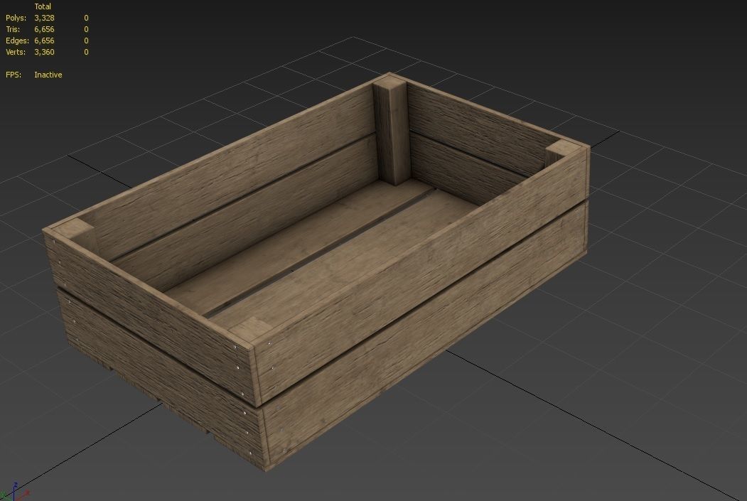 Wooden Crate M15 Low-poly 3D model_7