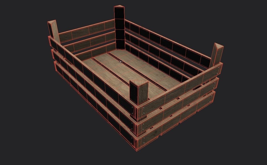 Wooden Crate M14 Low-poly 3D model_1