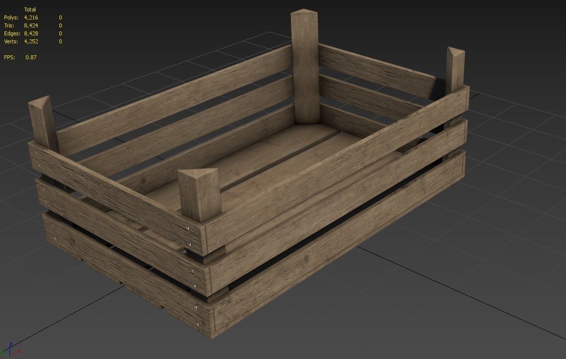 Wooden Crate M14 Low-poly 3D model_7