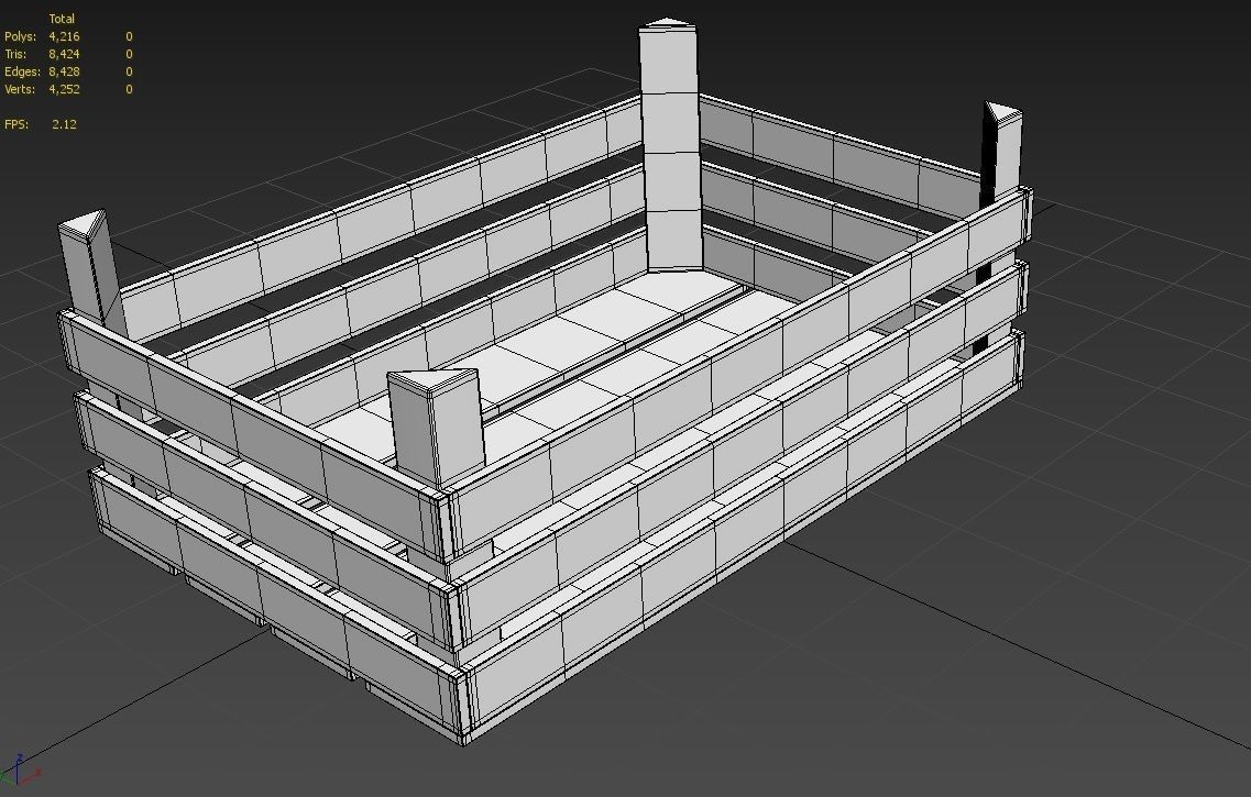 Wooden Crate M14 Low-poly 3D model_2