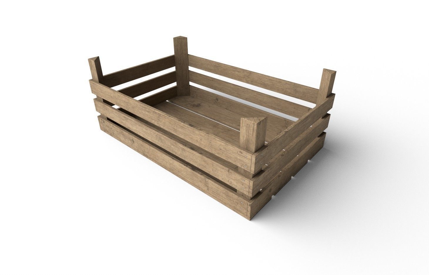 Wooden Crate M14 Low-poly 3D model_5