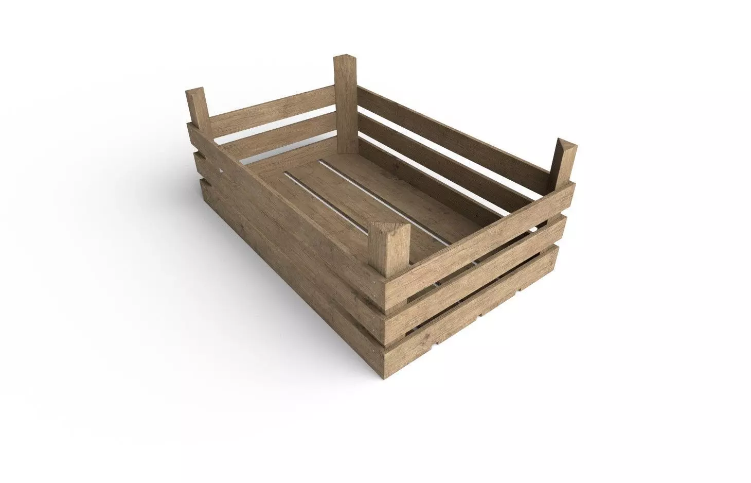 Wooden Crate M14 Low-poly 3D model_0