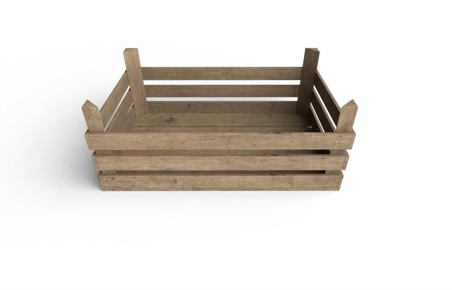 Wooden Crate M14 Low-poly 3D model_4