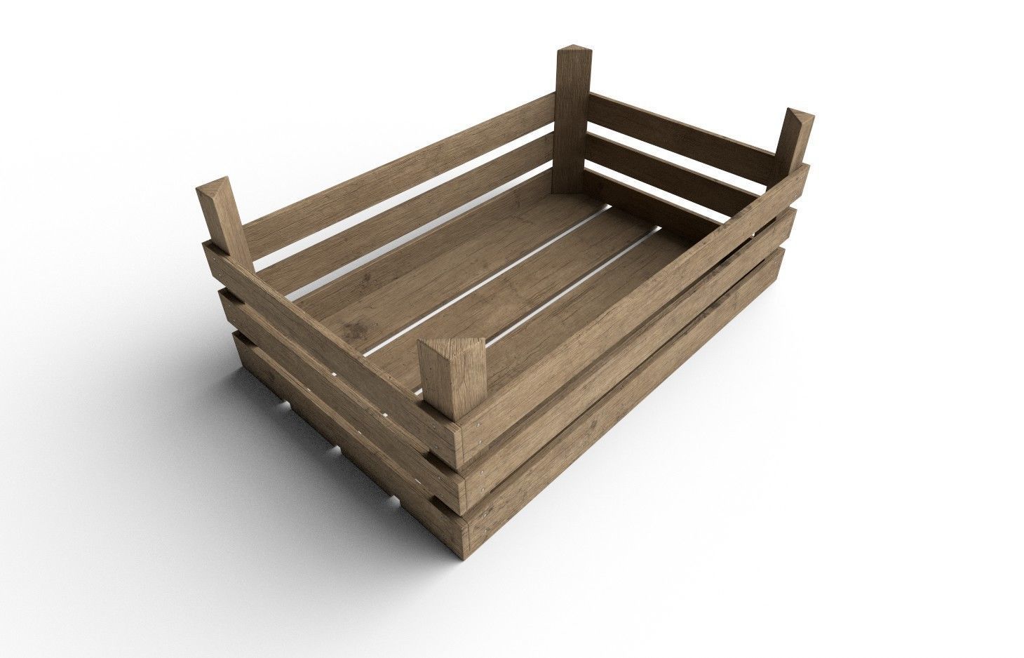 Wooden Crate M14 Low-poly 3D model_3