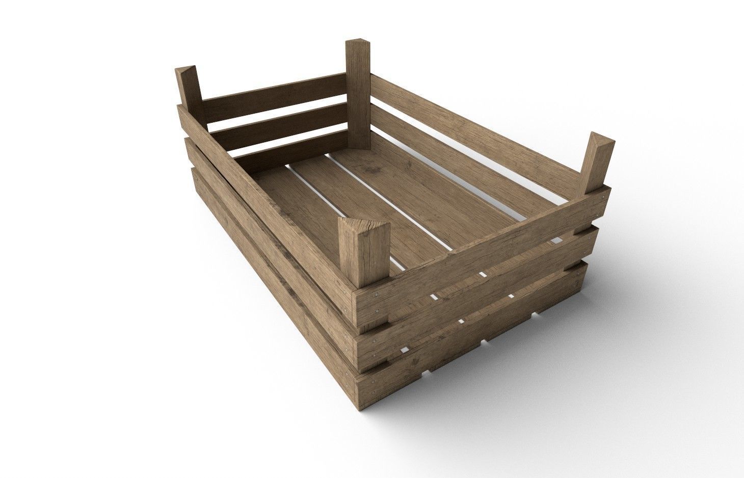 Wooden Crate M14 Low-poly 3D model_6