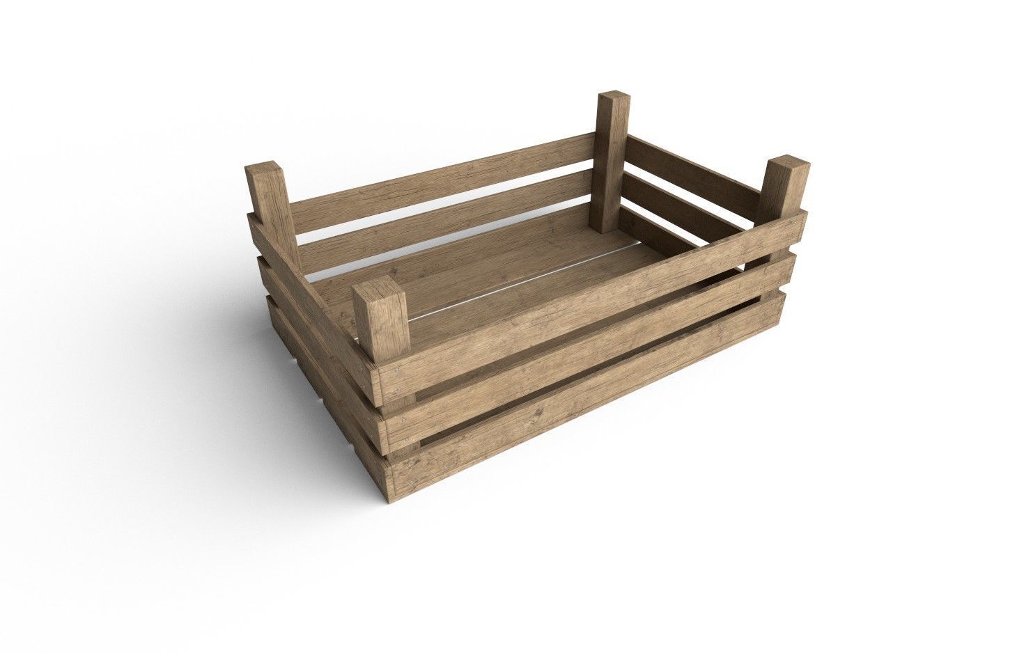 Wooden Crate M13 Low-poly 3D model_3