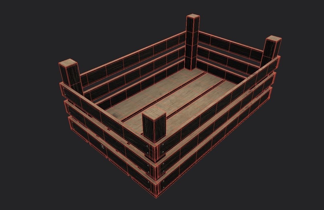 Wooden Crate M13 Low-poly 3D model_1