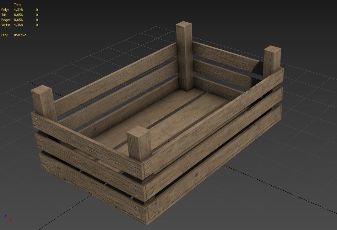Wooden Crate M13 Low-poly 3D model_6
